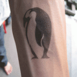 airbrush tattoo of penguin