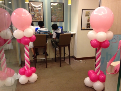 Pink Balloon Columns