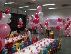 Pink helium balloons