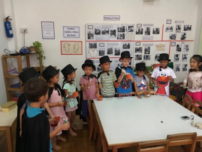 Children performing magic