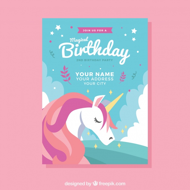 Unicorn Invitation Card Free Download