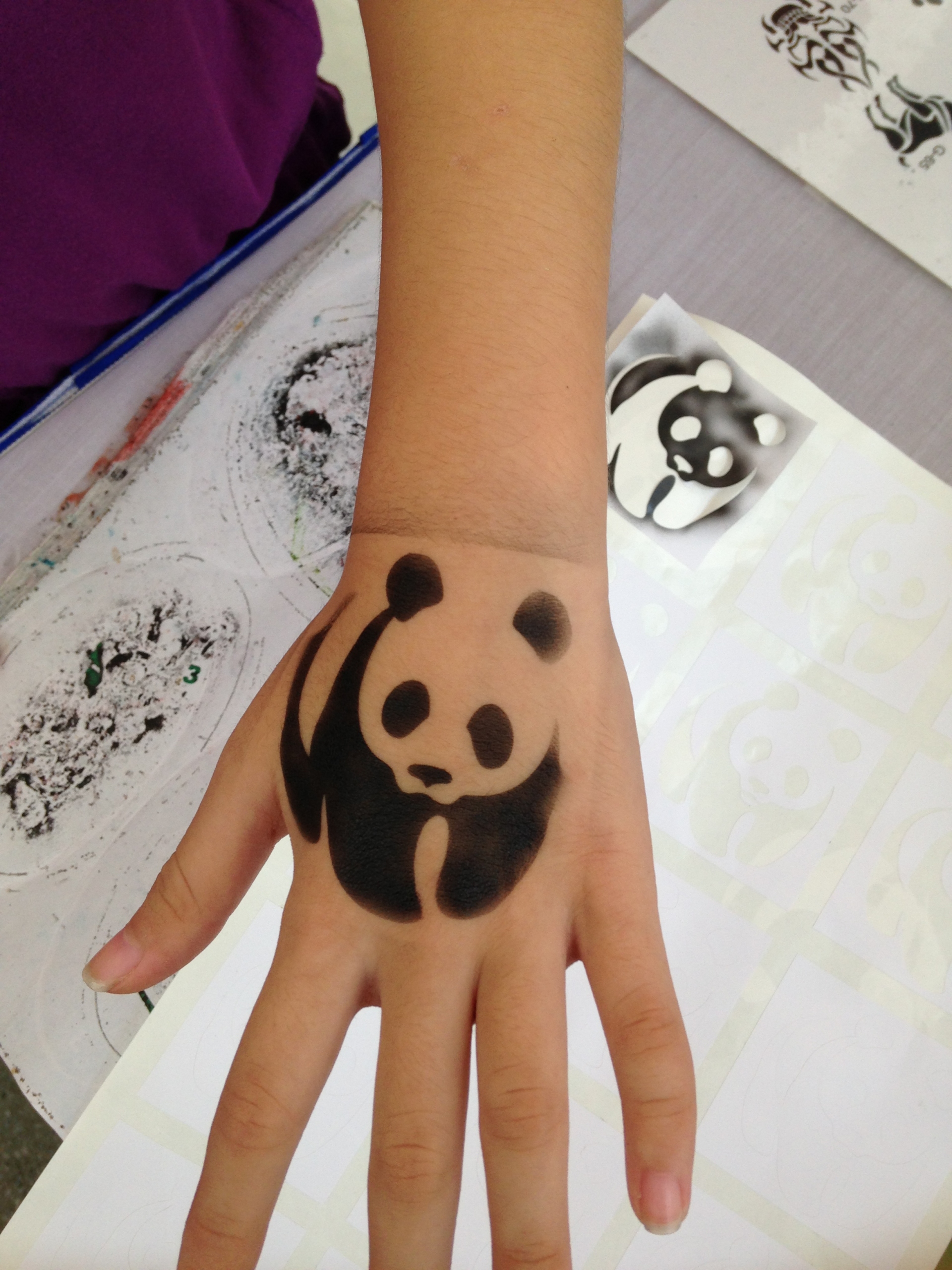 Air brush tattoo panda