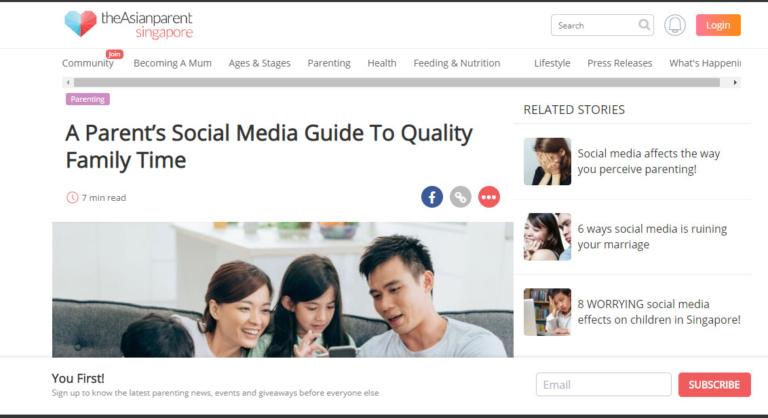 The Asian Parent Singapore article