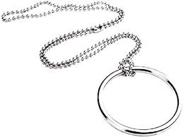 1PC Silver Metal Ring and Chain Magic Trick Props Knot Ring Show Toys as#21 