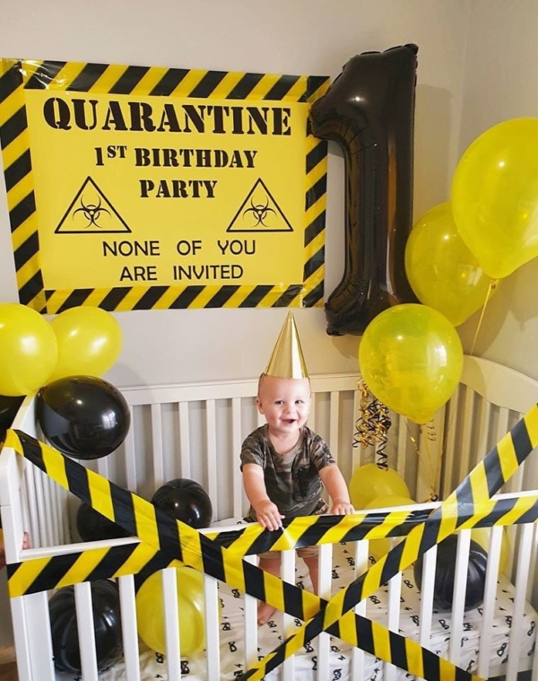 quarantine birthday banner