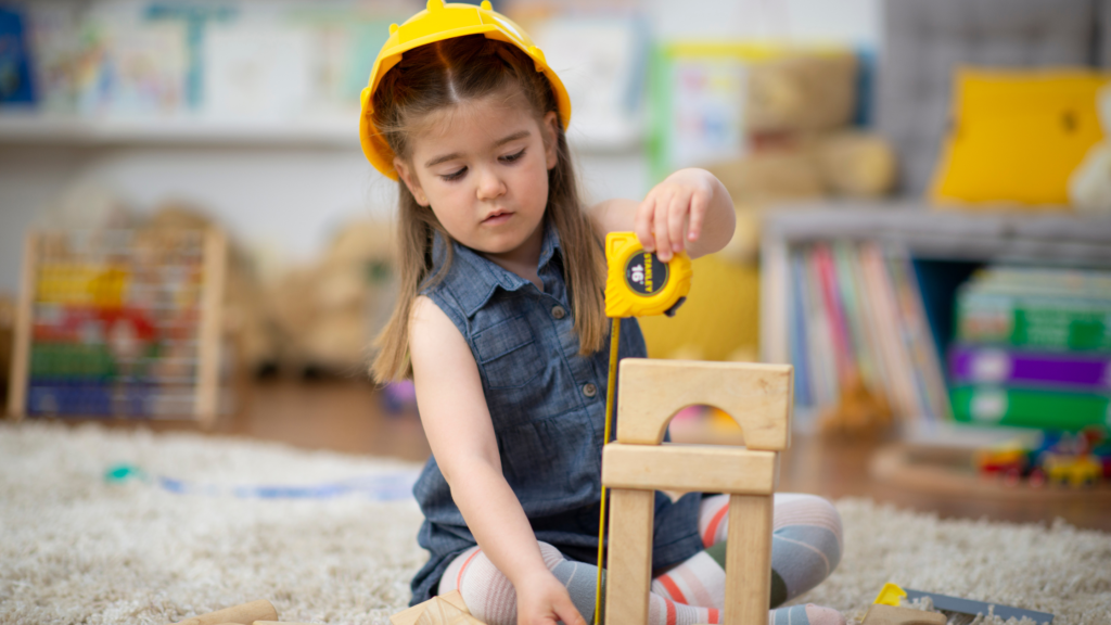 kids at work pretending to be an engineer 