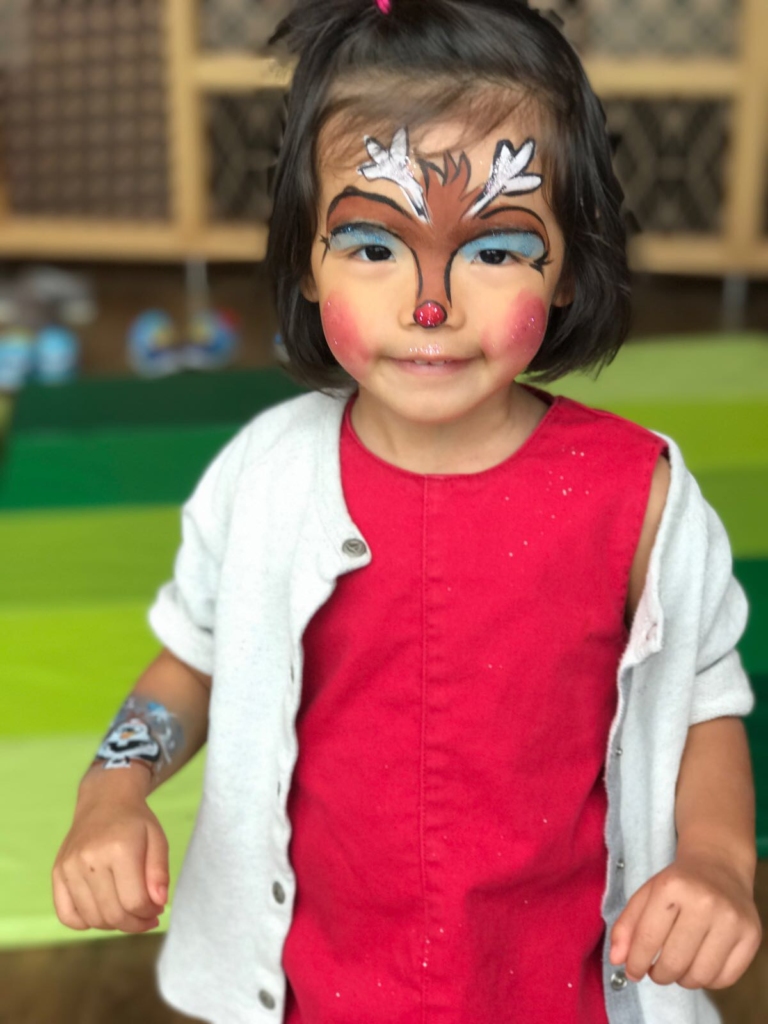 Rudolf the red nose reindeer face painting