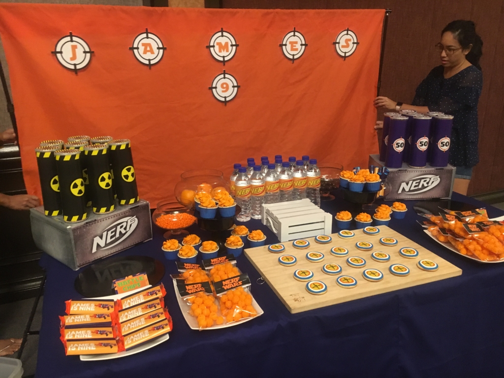 nerf theme foods and drinks